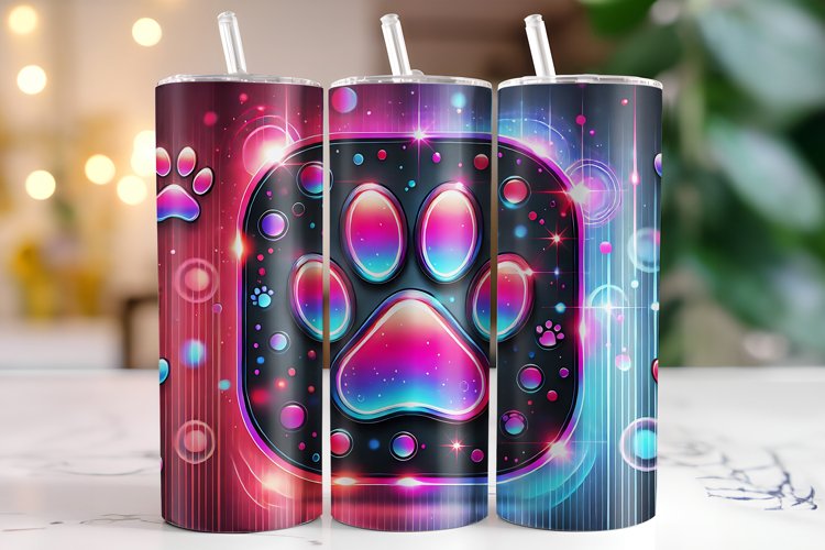 Paws Tumbler Wrap | Sublimation | Tumblers example image 1