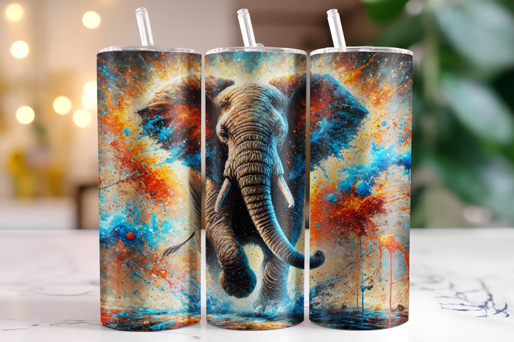 Elephant Tumbler Wrap | Sublimation | Tumblers example image 1