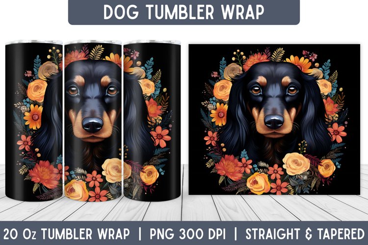 Dog Tumbler Wrap | Floral Tumbler | Sublimation Tumbler