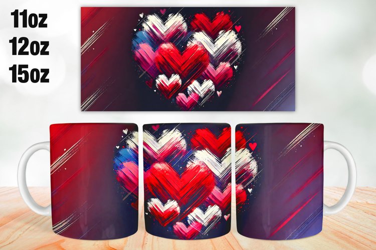 Happy Valentine Day Mug Wrap Sublimation 11oz, 12oz, 15oz