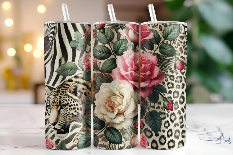 Rose Flowers Tumbler Wrap | Sublimation | Tumblers