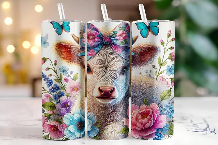 Highland Cow Tumbler Wrap | Sublimation | Tumblers