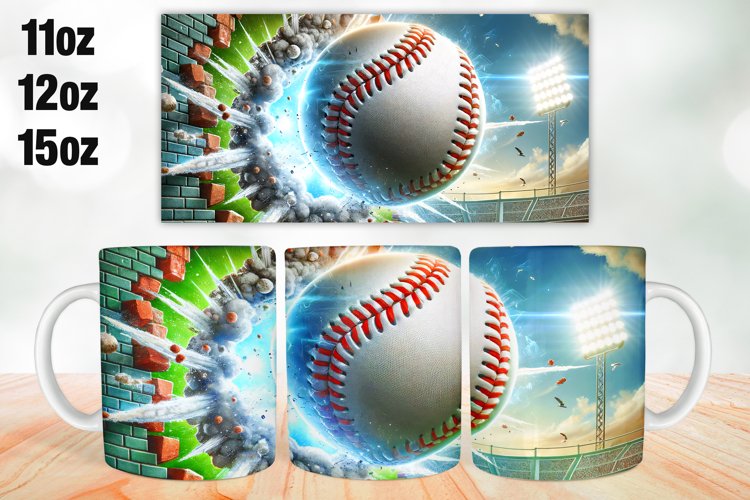 Baseball Mug Wrap Sublimation 11oz, 12oz, 15oz