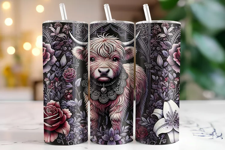 Highland Cow Tumbler Wrap | Sublimation | Tumblers