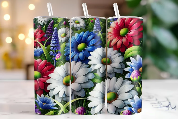 Flower Tumbler Wrap | Sublimation | Tumblers