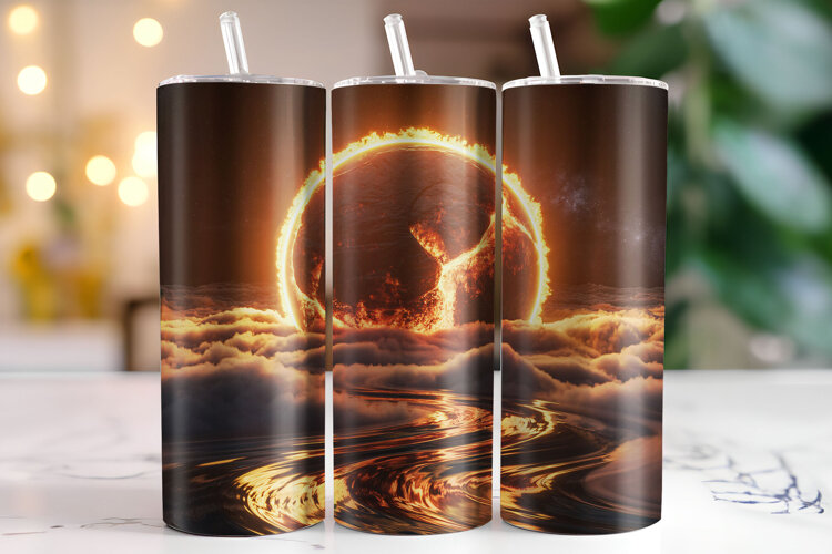 Fire Planet Tumbler Wrap | Sublimation | Tumblers example image 1