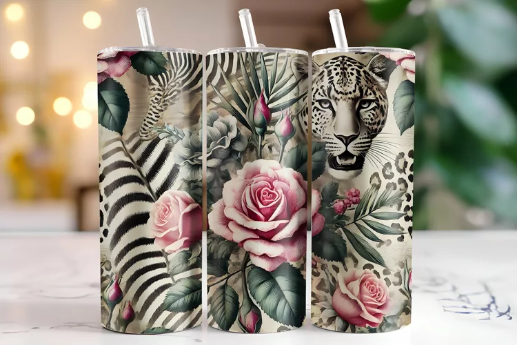 Rose Flowers Tumbler Wrap | Sublimation | Tumblers