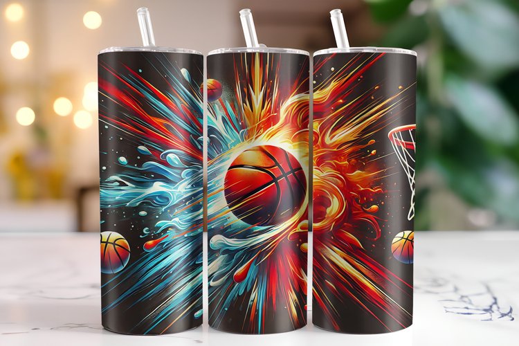 Basketball Tumbler Wrap | Sublimation | Tumblers example image 1