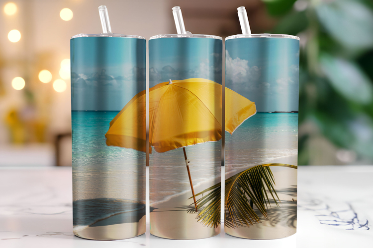Beach Tumbler Wrap | Sublimation | Tumblers