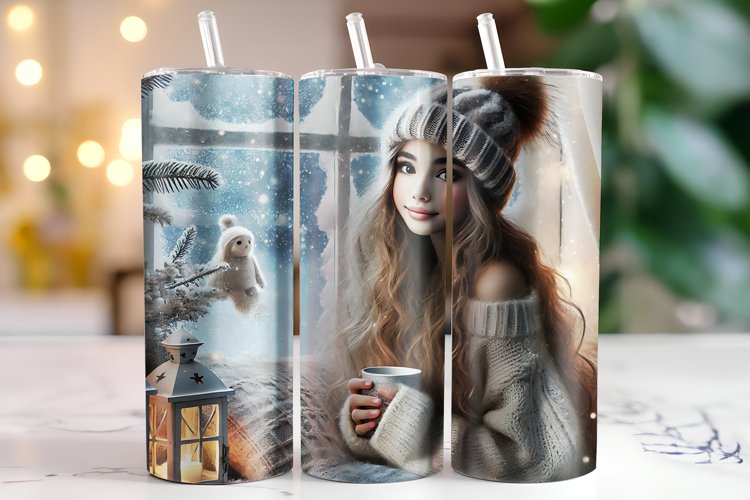 Christmas Girl Tumbler Wrap | Christmas | Sublimation