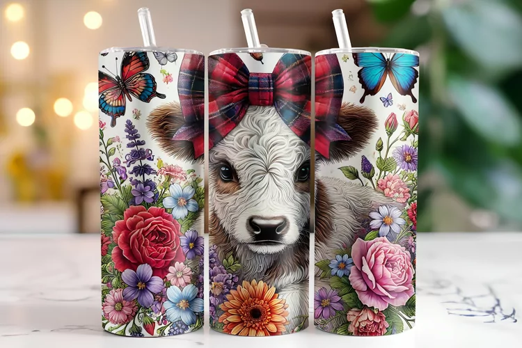 Highland Cow Tumbler Wrap | Sublimation | Tumblers