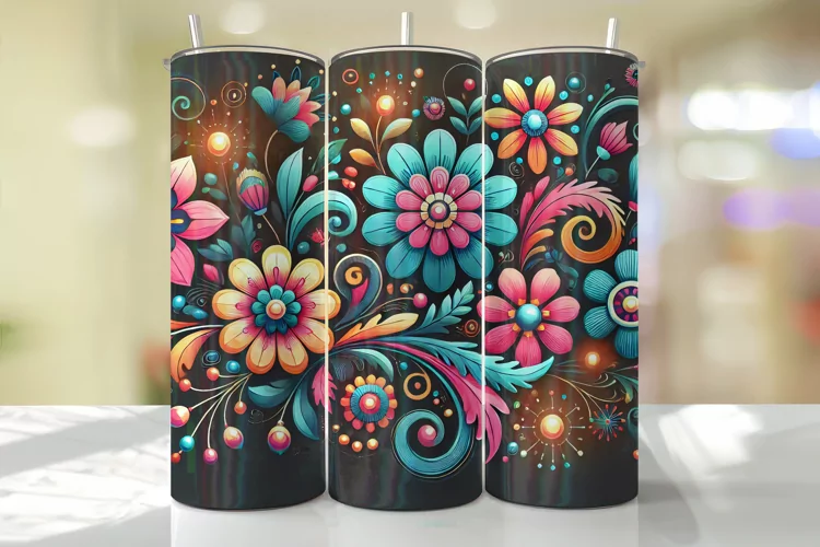 Flowers Tumbler Wrap | Sublimation | Tumblers