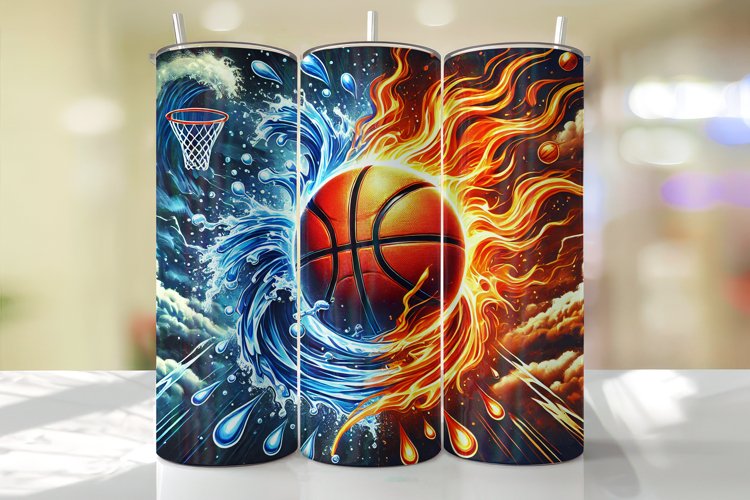 Basketball Tumbler Wrap | Sublimation | Tumblers example image 1