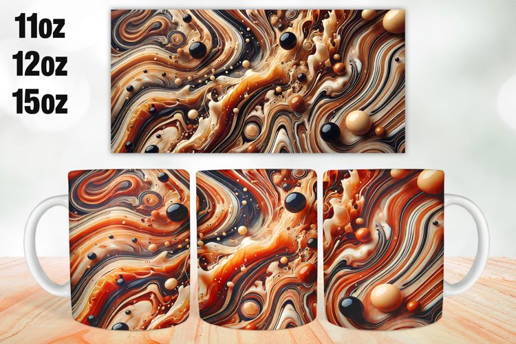 Abstract Mug Wrap Sublimation 11oz, 12oz, 15oz