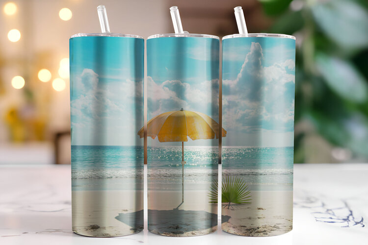 Beach Tumbler Wrap | Sublimation | Tumblers example image 1