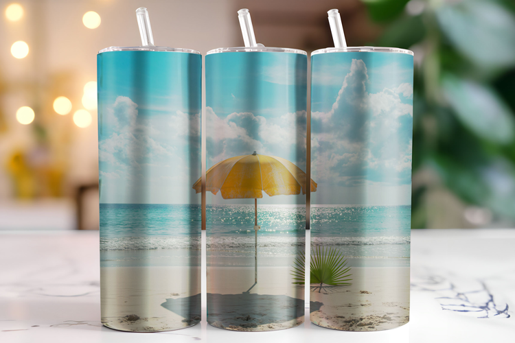 Beach Tumbler Wrap | Sublimation | Tumblers