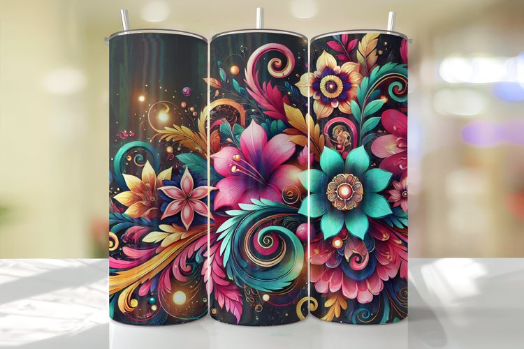 Flowers Tumbler Wrap | Sublimation | Tumblers
