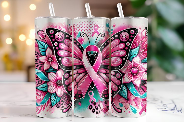 Cancer Awareness Ribbon Tumbler Wrap | Sublimation | Tumbler