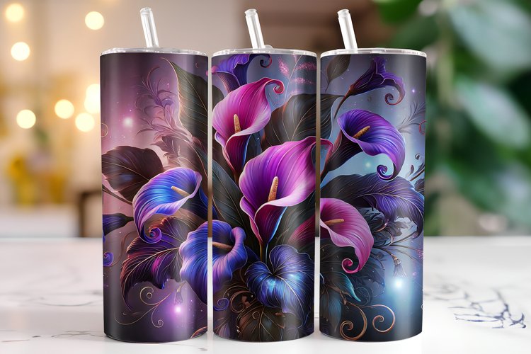 Flowers Tumbler Wrap | Sublimation | Tumblers example image 1