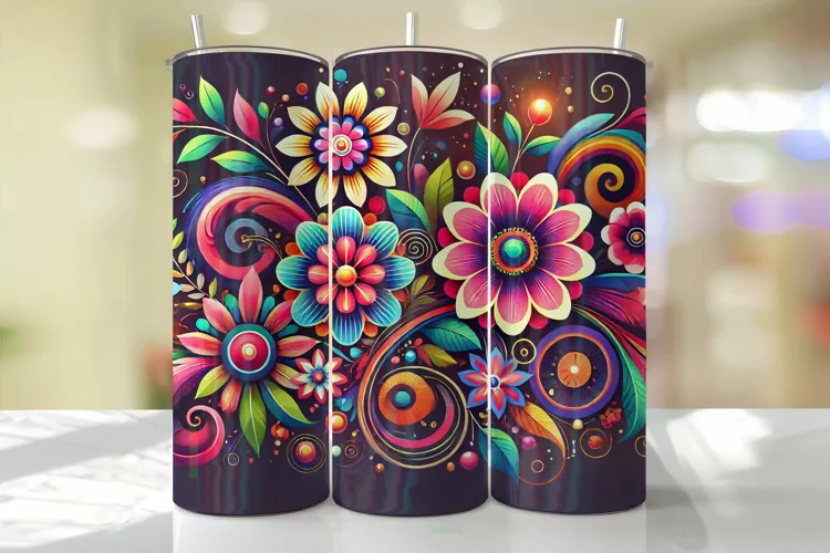 Flowers Tumbler Wrap | Sublimation | Tumblers