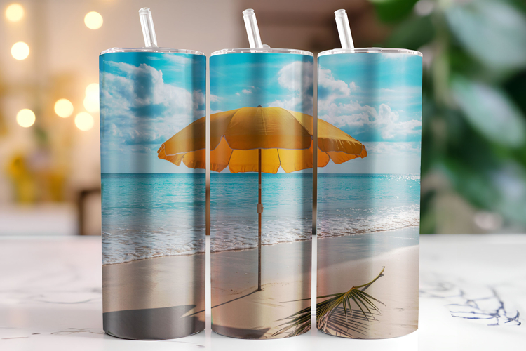 Beach Tumbler Wrap | Sublimation | Tumblers