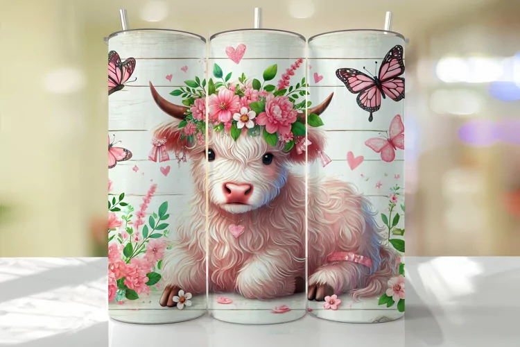 Highland Cow Tumbler Wrap | Sublimation | Tumblers