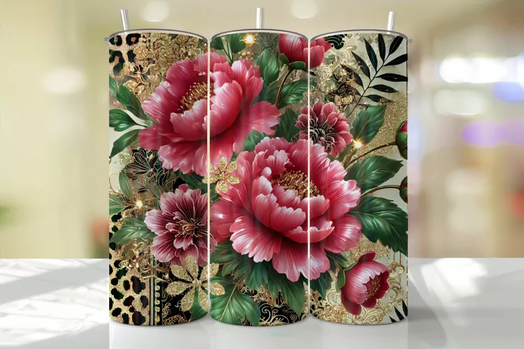 Flowers Tumbler Wrap | Sublimation | Tumblers