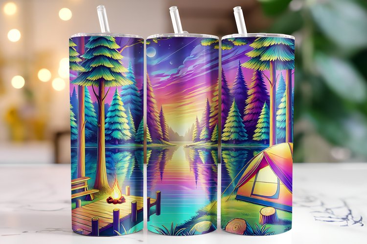 Camping Tumbler Wrap | Sublimation | Tumblers
