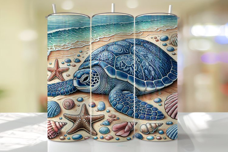 Turtle Tumbler Wrap | Sublimation | Tumblers example image 1