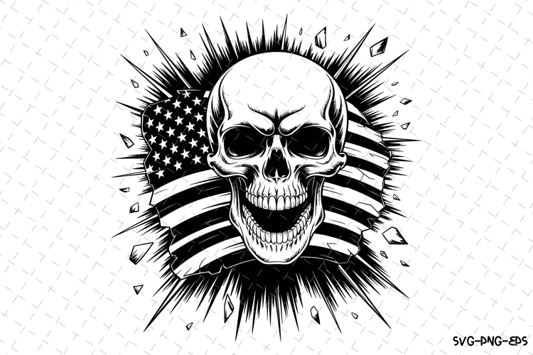 USA Skull Svg Design | Svg Cut Files | Cricut