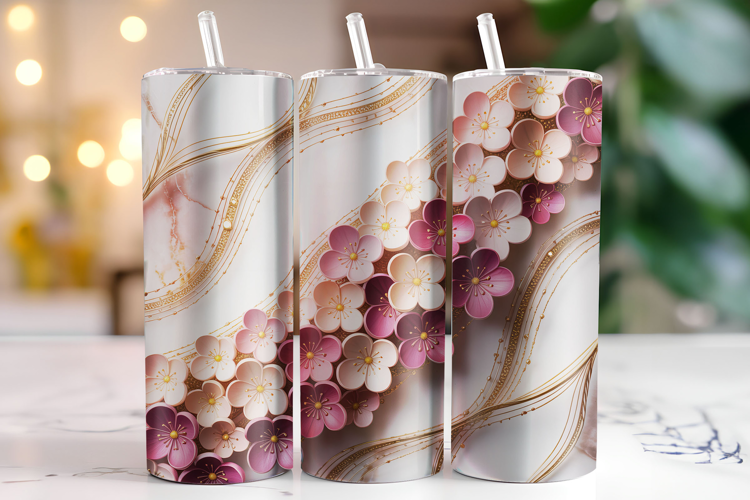 Flowers Tumbler Wrap | Sublimation | Tumblers