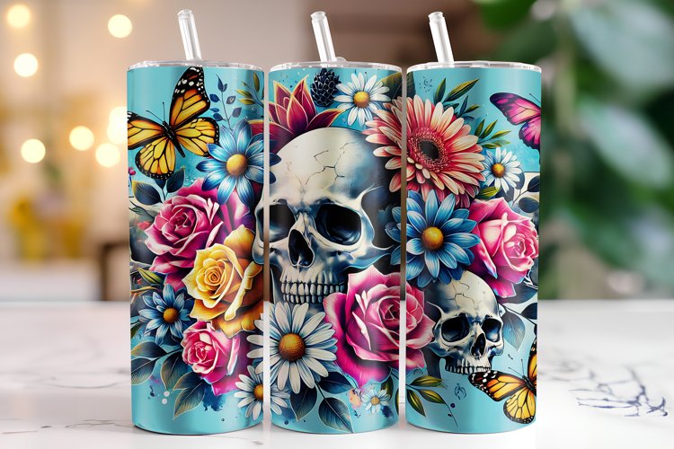 Skull Tumbler Wrap | Sublimation | Tumblers