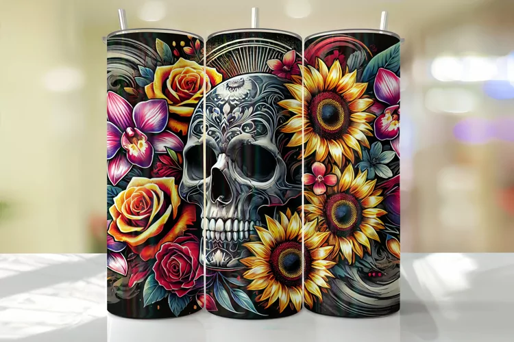 Skull Tumbler Wrap | Sublimation | Tumblers