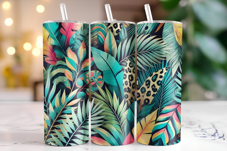Tropical plants Tumbler Wrap | Sublimation | Tumblers