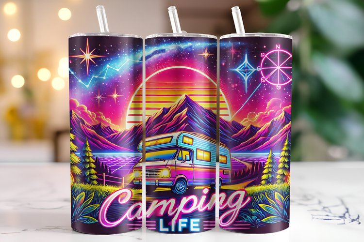 Camping life Tumbler Wrap | Sublimation | Tumblers