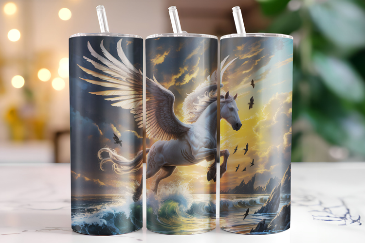 Flying Horse Tumbler Wrap | Sublimation | Tumblers