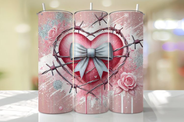 Heart Tumbler Wrap | Sublimation | Tumblers example image 1