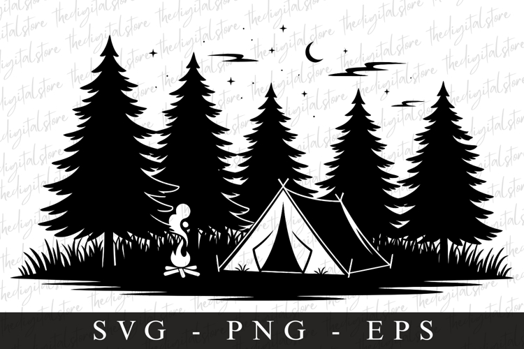 Campfire Svg | Camping Svg | Svg Cut Files example image 1