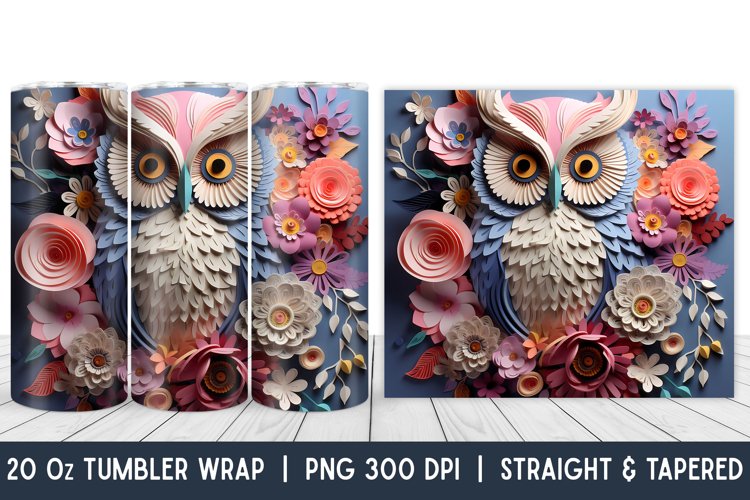Owl Tumbler Wrap | Skinny Tumbler Wrap | PNG | Sublimation