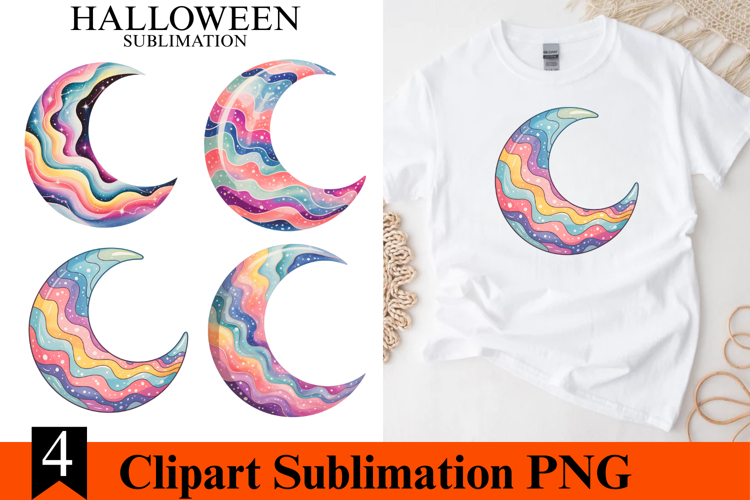 4 Halloween Moon Clipart PNG | Spooky Season Png