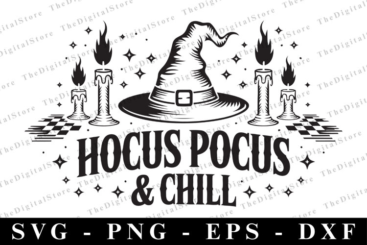 Hocus Pocus & Chill Svg | Halloween Svg | Cricut example image 1