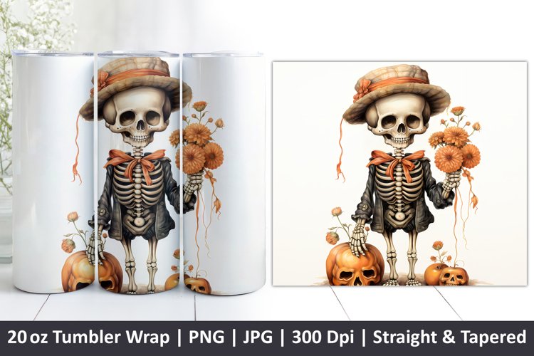 Halloween Tumbler Wrap | Halloween Skull | Tumbler | Ghost