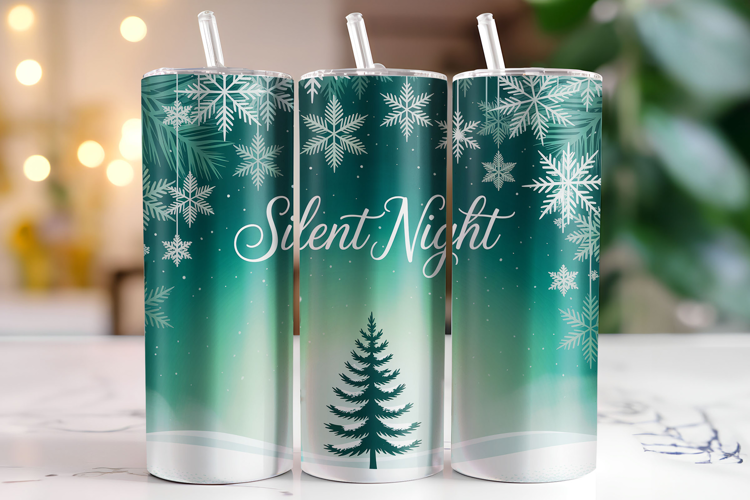 Silent Night Tumbler Wrap | Sublimation | Tumblers