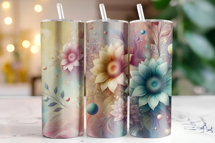 Flowers Tumbler Wrap | Sublimation | Tumblers