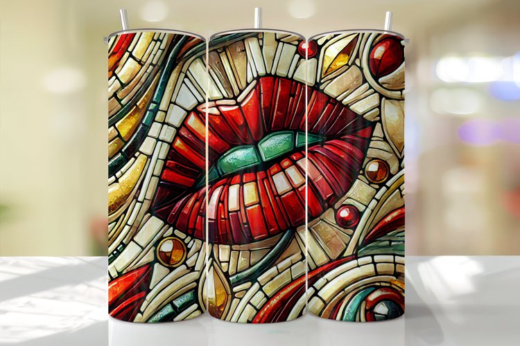 Lips Tumbler Wrap | Sublimation | Tumblers example image 1