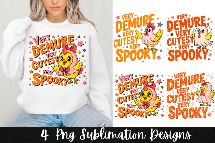 4 Retro Halloween Clipart PNG Sublimation