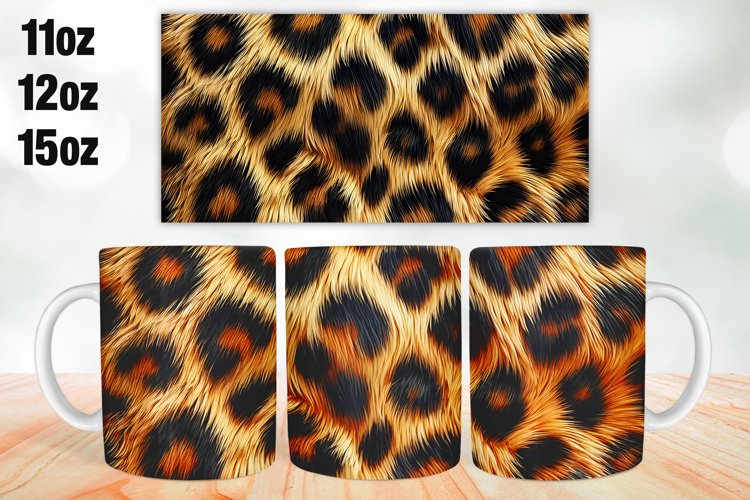 Leopard Pattern Mug Wrap Sublimation 11oz, 12oz, 15oz