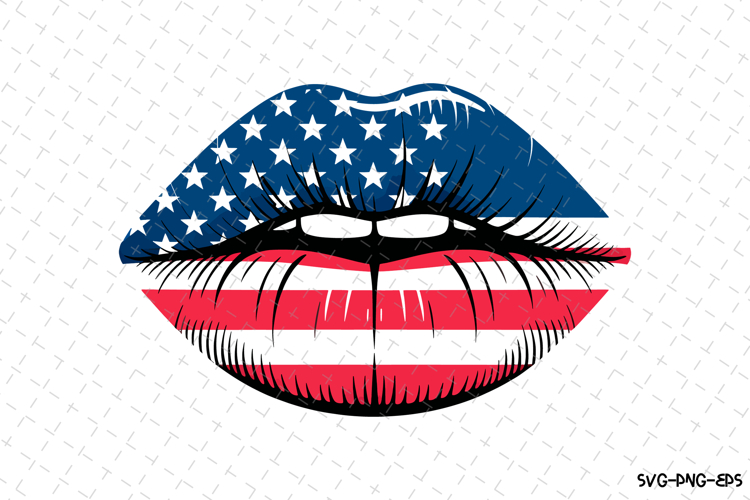 USA Lips Svg Design | Svg Cut Files | Cricut