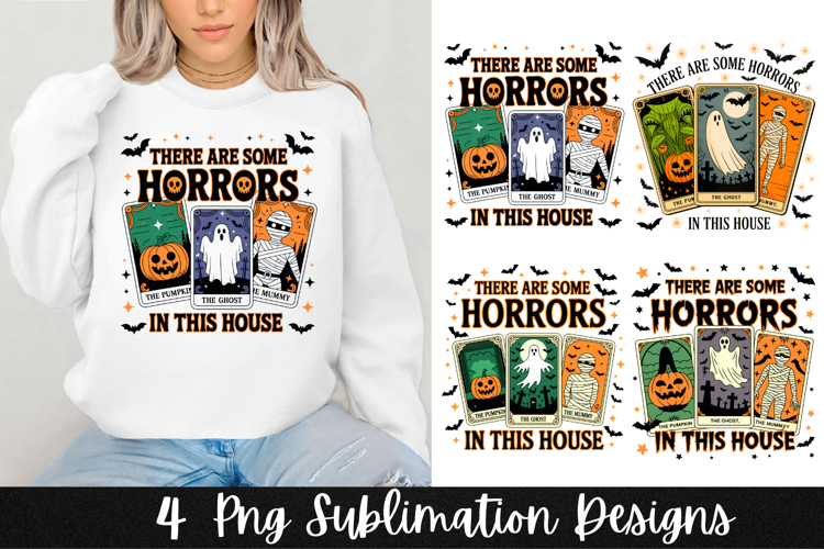 4 Retro Halloween Clipart PNG Sublimation