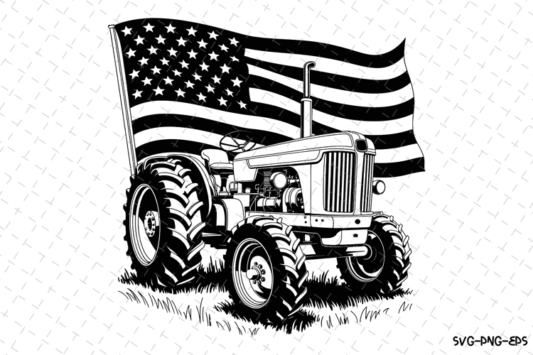 USA Tractor Svg Design | Svg Cut Files | Cricut